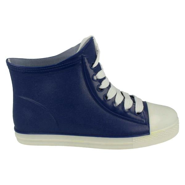 Spot On Ladies Spot On Lace Up Sneaker Style Ankle Wellington Boots