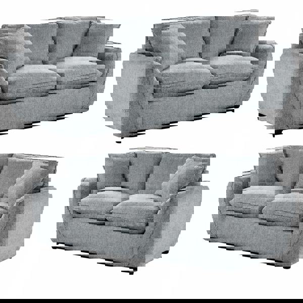 Furnishings For Less Berti Beige or Grey Fabric Sofa Suite