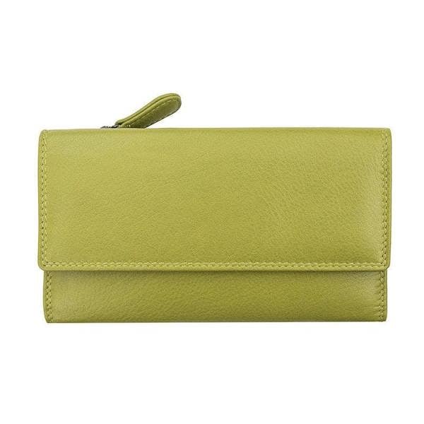 Front view of Lime wallet on a white background