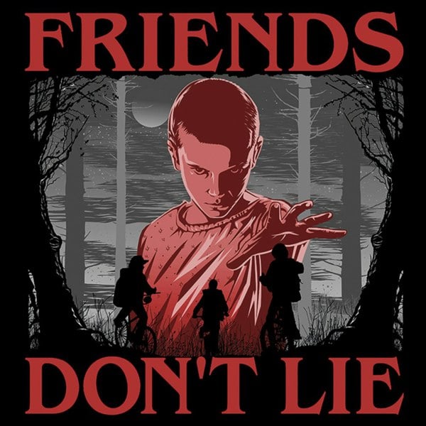 Stranger Things Friends Don´t Lie Canvas Print - Red/Black