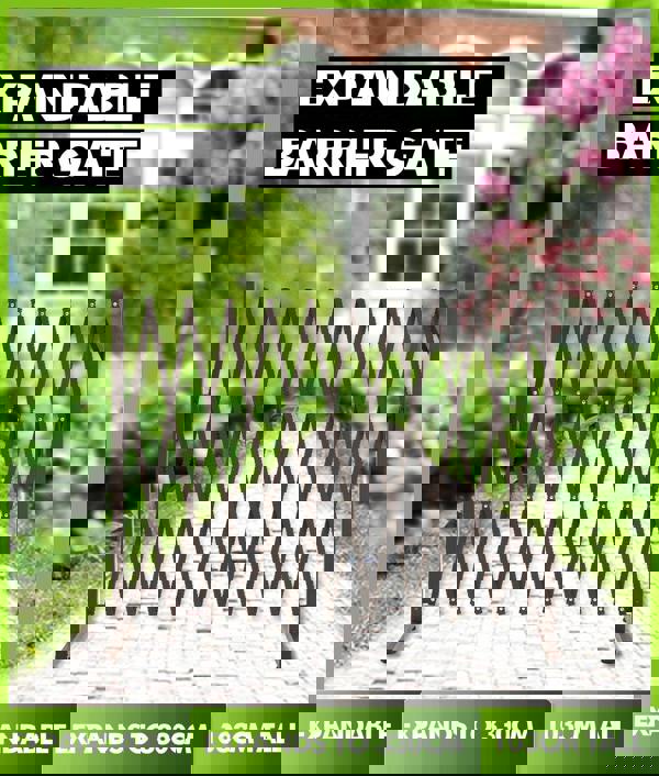 Security Gate Pet Baby Metal Barrier Garden Indoor Outdoor Expandable  3.3M