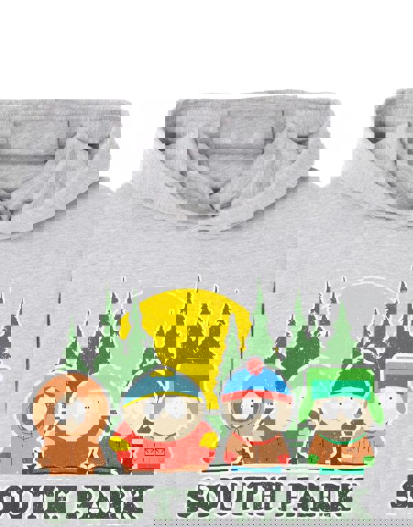 South Park Mens Grey Four Line Up Hoodie