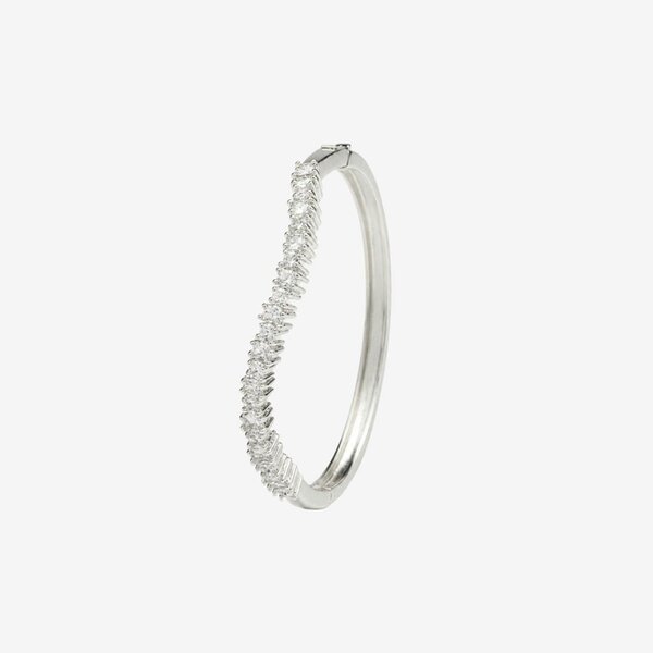 Uchi & Soto Nami Silver Stone Wave Bangle