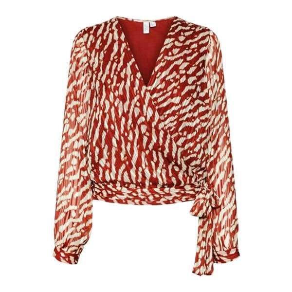 Vero Moda Womens/Ladies Animal Print V Neck Wrap Top - Fired Brick - 