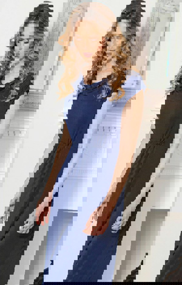 Alie Street London Cruise Cowl Neck Maxi Dress (Midnight Blue)