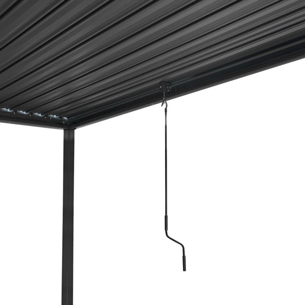 Monstershop Anthracite Aluminium Pergola With 2 x Shutter Panels - 3m x 3m