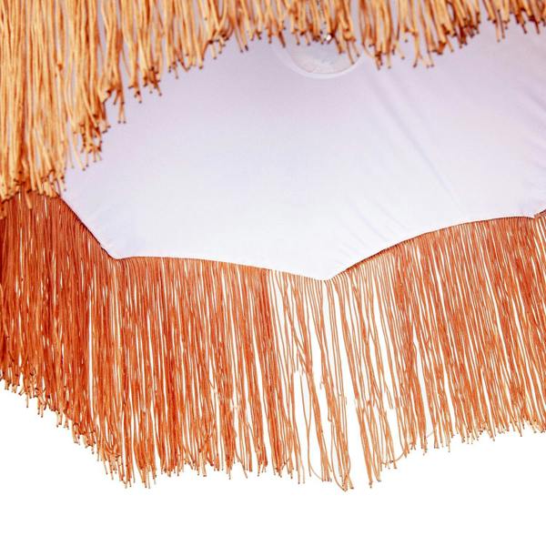 Golden Ochre Victorian Scallop Pendant Light Shade with Long Tassels Image 4