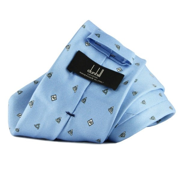 Dunhill monogram and wingnut patterned tie in mulberry silk