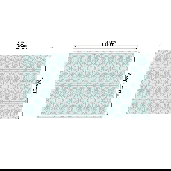WFS6020 - Seamless Turquoise Shaded Floral Pattern Floor Stickers 120cm x 60 cm