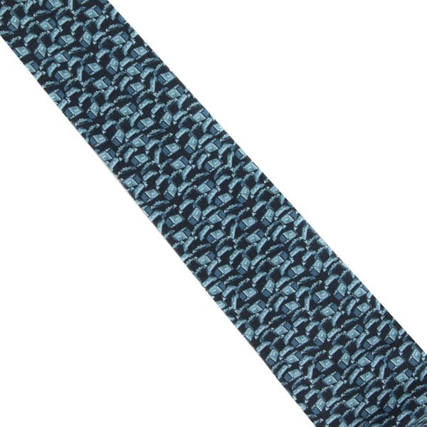 Dunhill mulberry silk tie in a duke lock pattern grey blue and navy