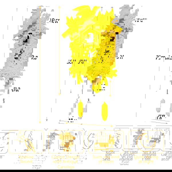 WALPLUS WC2049 - Yellow Vintage Cuckoo Clock