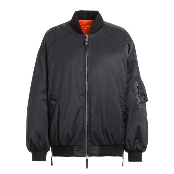 Parajumpers BOMB PWJKIN32 Reversible Jacket R028 PENCIL - CARROT Black - Reverse Side Orange Oversize Down Bomber Jacket Womens S