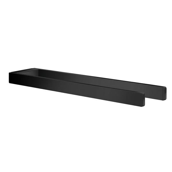 Matt black double towel rail