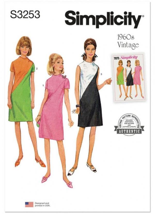 Simplicity Sewing Pattern 3253, Dresses, Vintage Style for Women, N5 (10-12-14-16-18) - Easy