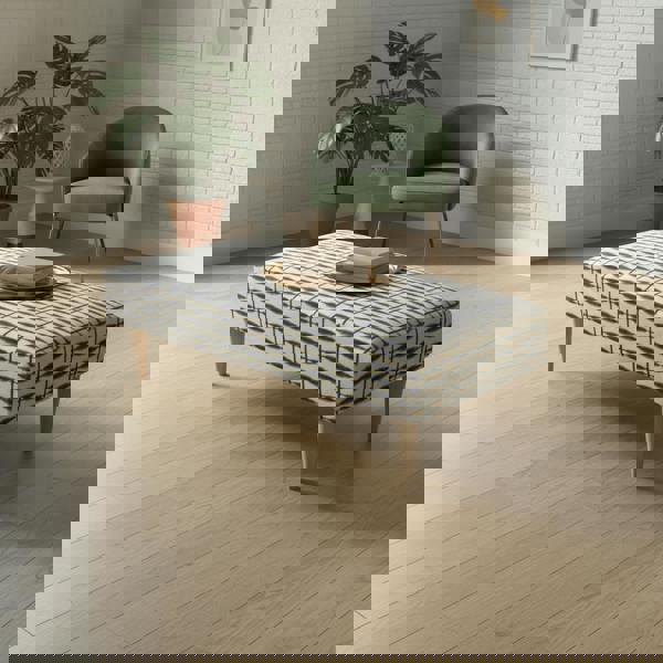 Durable Patterned Top Ottoman for Guest Rooms – Premium Stitched Lid Footstool & Coffee Table - ISTOOLS