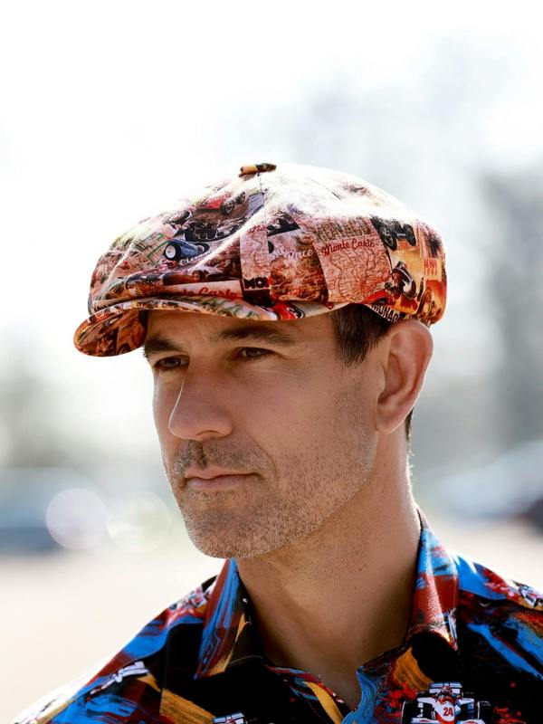 Monaco Beige Printed BUTTON - TOP Cap - Claudio Lugli Shirts