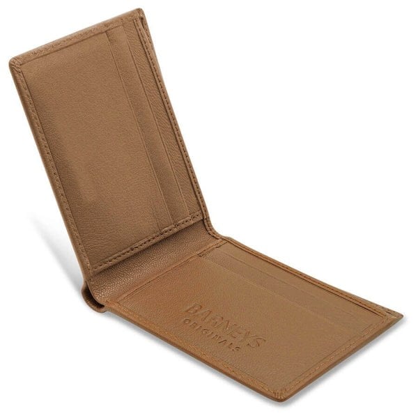Barneys Originals Men's Tan Faux Leather Wallet - 4 Card Slots
