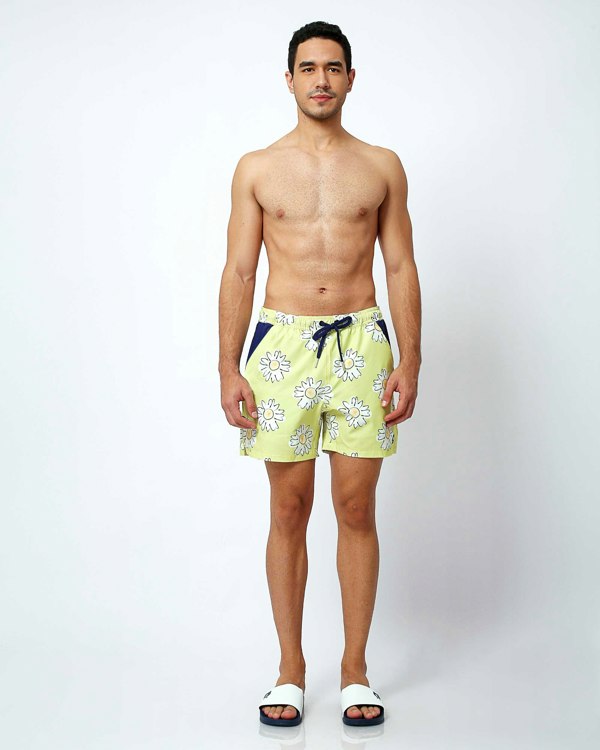 Randy Cow Daisies - Swim Shorts with Waterproof Pocket