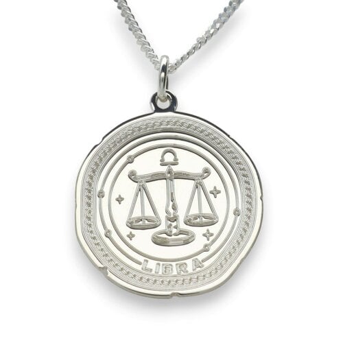 Christopher James of London Sterling Silver Zodiac Necklace Engraved Star Sign Pendant with Optional Engraving