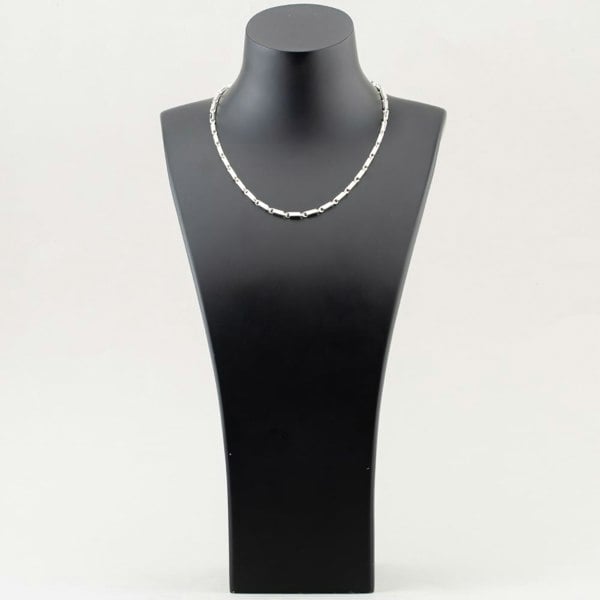 T. H. Baker Argentium Silver 17.9 Inch Rectangle Bar Chain ARG-943041-17.9