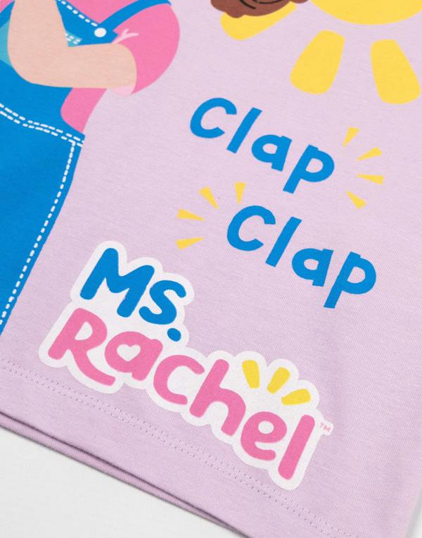 Vanilla Underground Ms. Rachel Girls Pink Clap Clap Short Sleeved T-Shirt