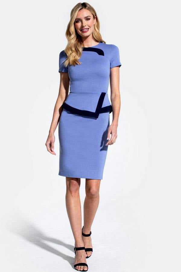 HotSquash Peplum Dress with Contrast Trim