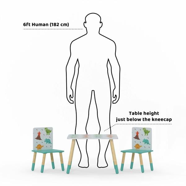Kudlhome Dinosaur Table & Chair Set, Pattern