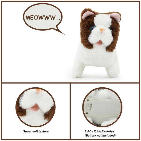 Pugs at Play Bella Interactive Walking Cat Plush Toy
