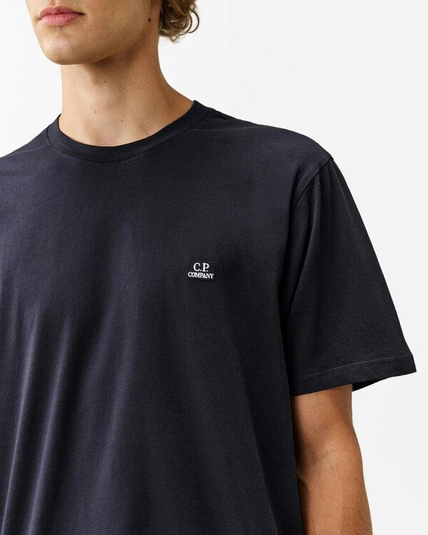 C.P. Company 30/1 Jersey Logo Patch Mens T-Shirt - Total Eclipse 888