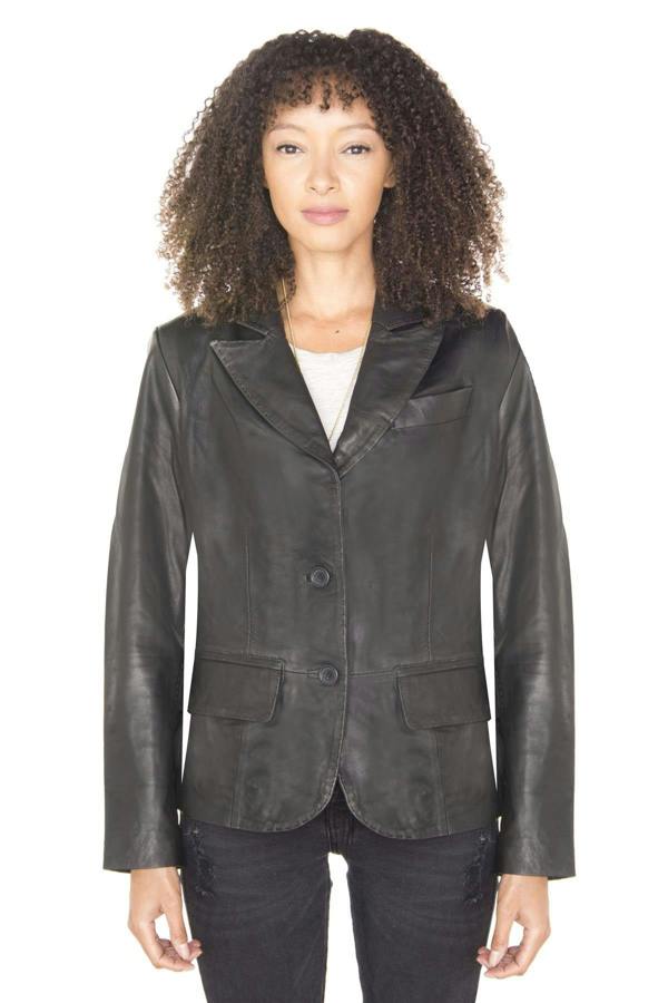 Infinity Leather Womens Leather Blazer Jacket-Seregno