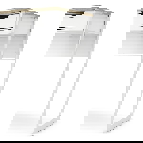 Furniture To Go Function Plus Desk 1 Drawer in White with Oak Trim