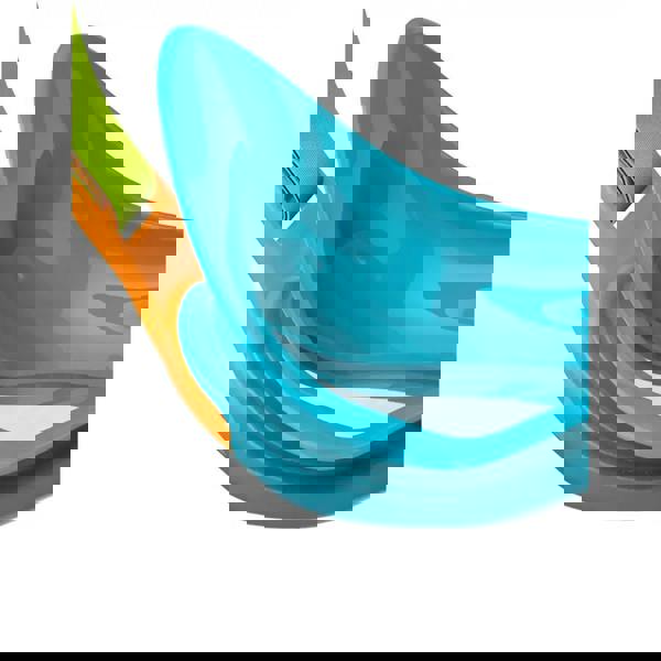 Colorful blue and orange infant Biofuse swim cups with green handles