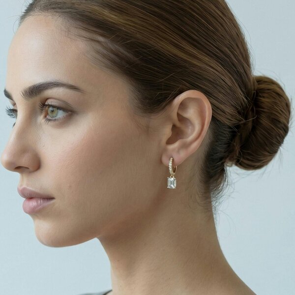 Uchi & Soto Shikaku Gold Stone Earrings