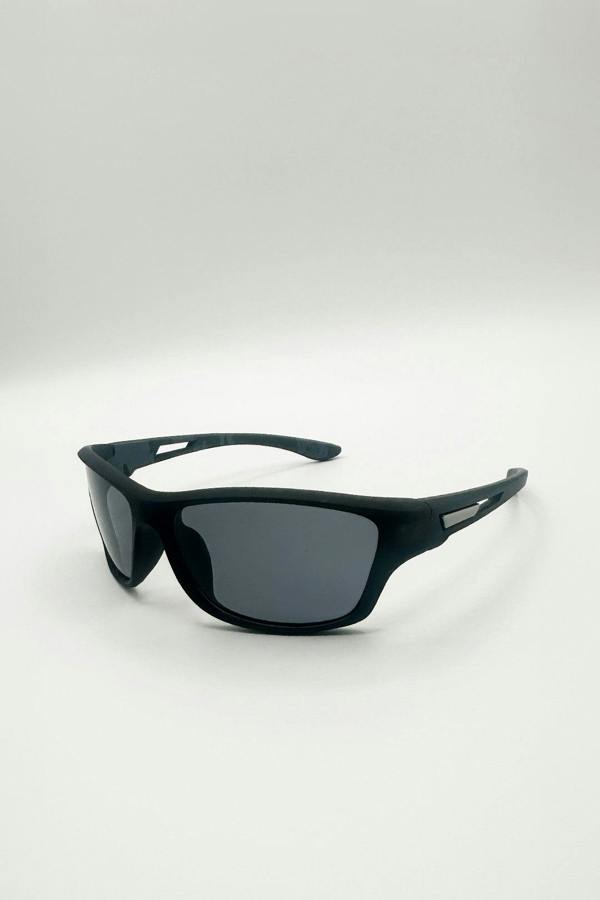 Basic Outdoor Sports Racer Sunglasses In Black With Case - svnx