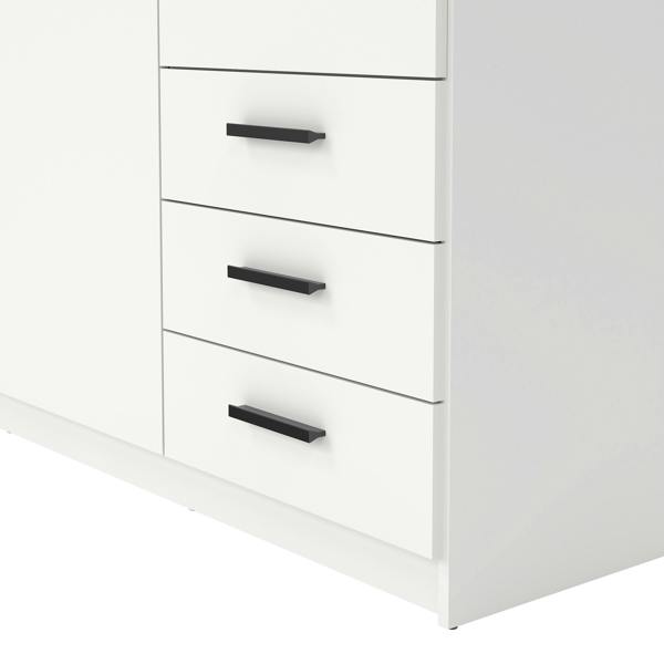 Furniture To Go Sprint Wardrobe with 3 Doors + 3 Drawers in White