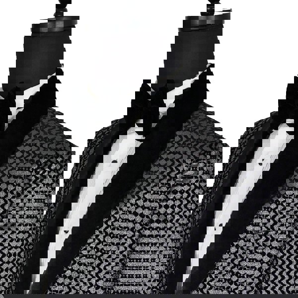 Washington Jacquard Velvet Shawl Lapel Blazer - Grey