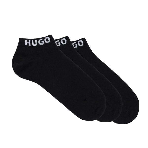 Hugo Unisex Adult Logo Ankle Socks (Pack of 3) - Black - 