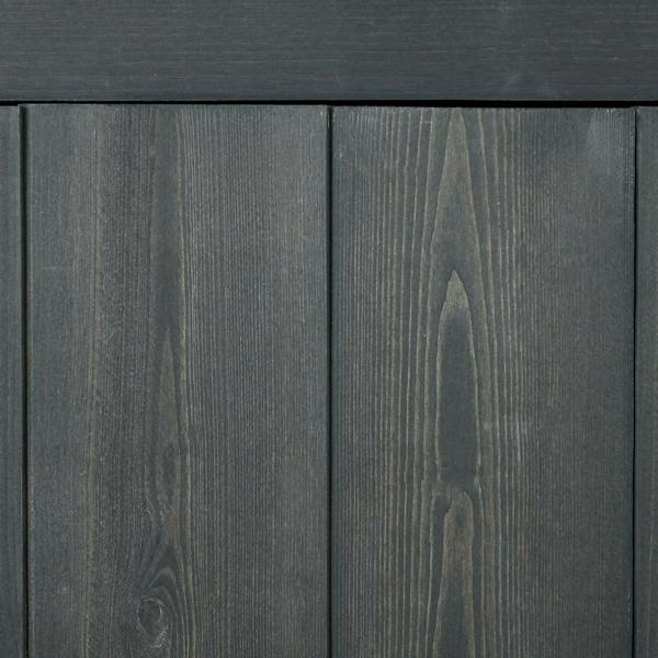 Grey wooden shed wall panels with vertical plank texture