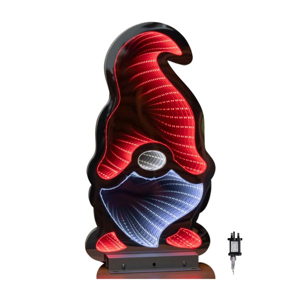 Samuel Alexander 40cm Infinity Light up Christmas Gonk Decoration with Red & White LEDs on Metal Base