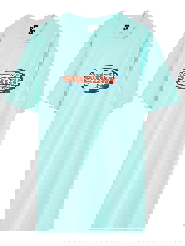 SINCLAIR ITALICS GLOBAL LOGO TEE BLUE