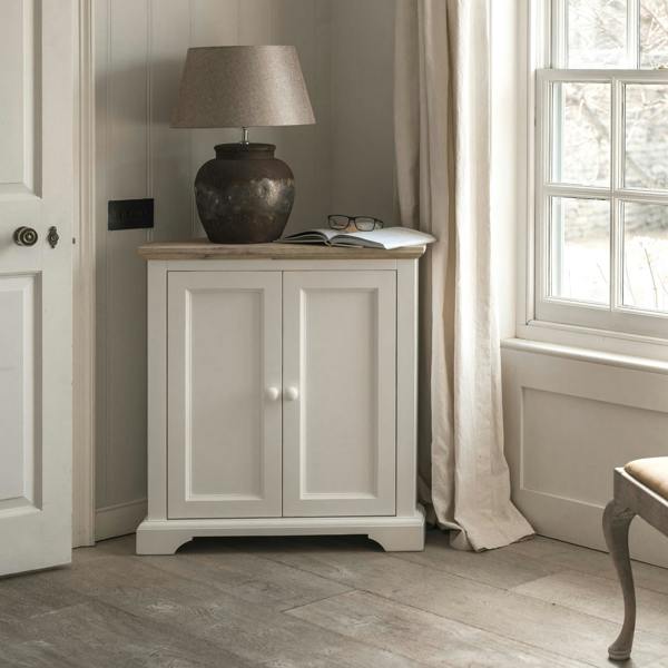 Statement Furniture Florence Corner Sideboard with Cupboard and Shelf. Assembled Storage