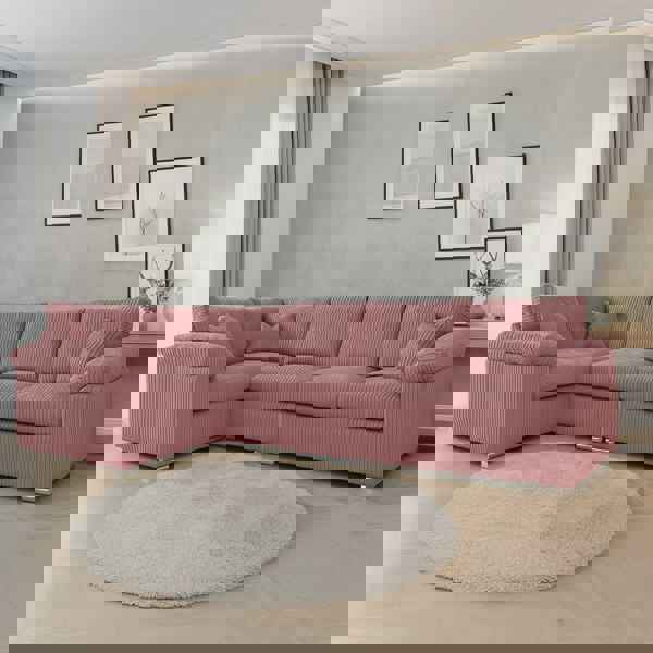 Furnishings For Less Delta Full Jumbo Cord 5 Seater L Shaped Corner Sofa