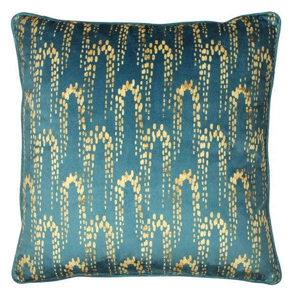 Furn Wisteria Velvet Square Cushion Cover - Petrol