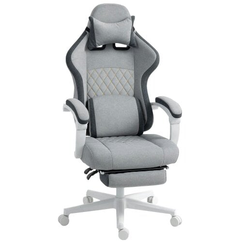 Bobobiy Ergonomic High Back Gaming Chair for Adults, Adjustable Height and 360° Swivel Seat or Gaming, Grey