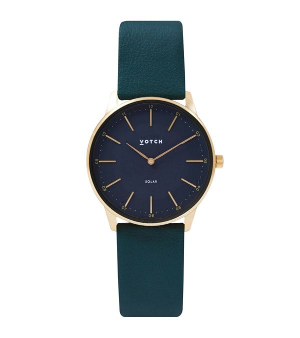 Votch Gold & Black with Forest Green Watch | Solar Classic