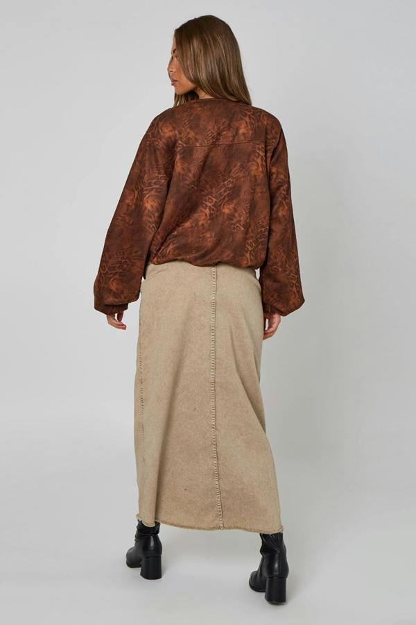 Urban Bliss Animal Faux Suede Bubble Hem Jacket