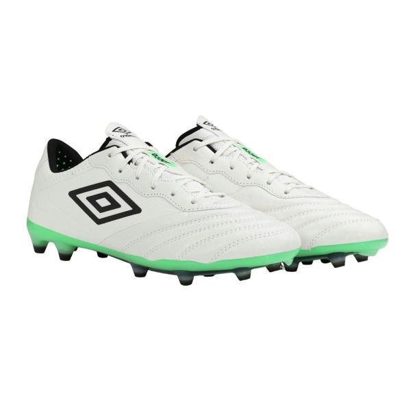 Umbro Mens Tocco III Pro Fg Leather Football Boots - White/Black/Andean Toucan - 