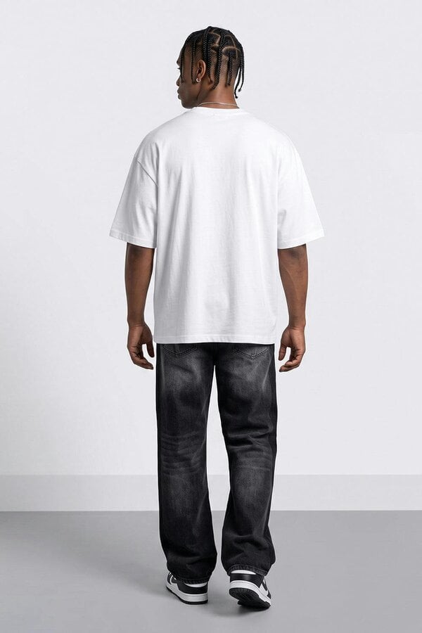 London Attitude Worldwide Angel Oversized Heavyweight Graphic T-Shirt in White