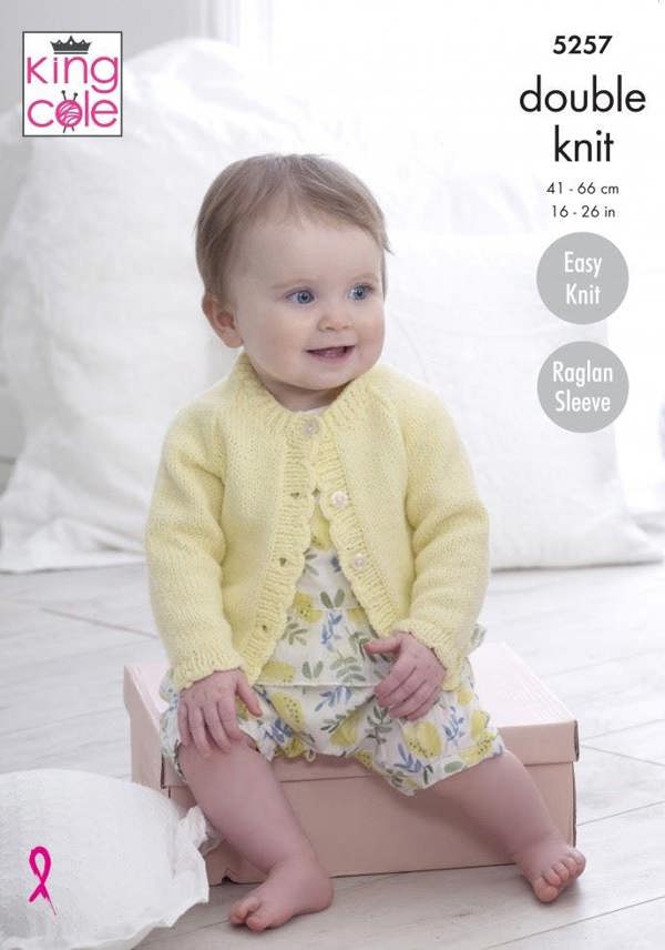 King Cole Big Value Baby DK Knitting Pattern 5257, Cardigans, Hoodies for Baby, Kids, 16 - 26 Inches - Easy