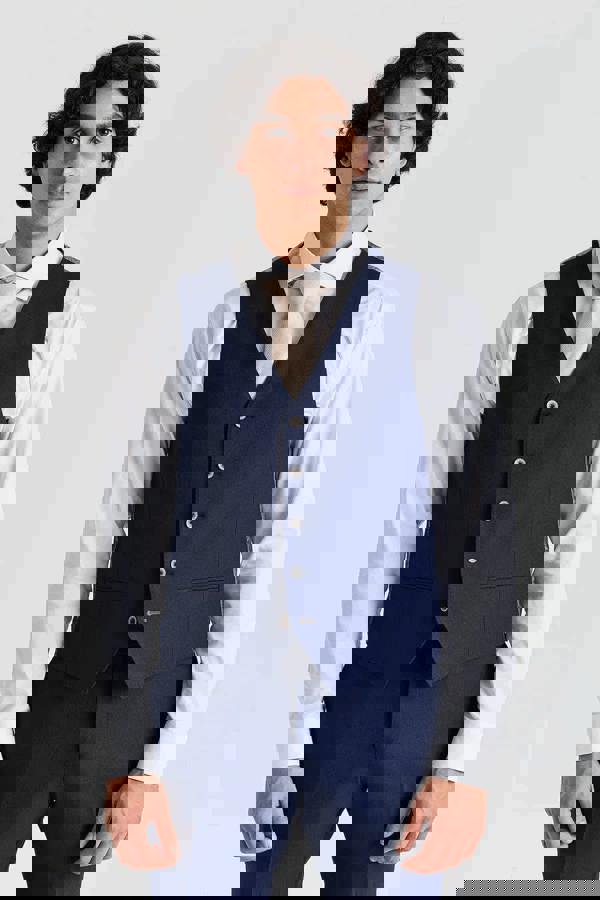 Paul Andrew Belmont - Men's Navy Tailored Fit Waistcoat